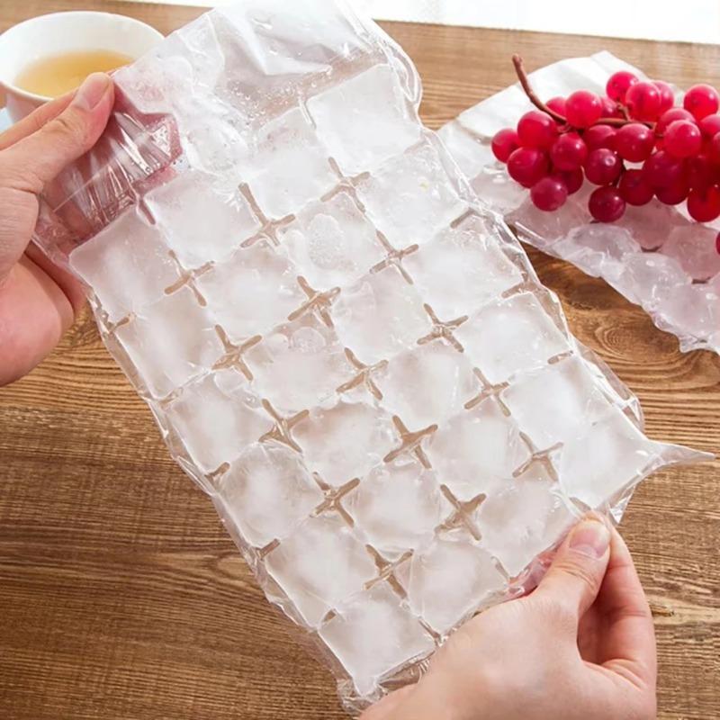 50/100 Stück Einweg-Kühlpack Gitter Eiswürfelform Gitter Selbstversiegelnde Würfelform Selbstversiegelnde Eiswürfelform Tasche Essbarer Gefrorener Eiswürfel
