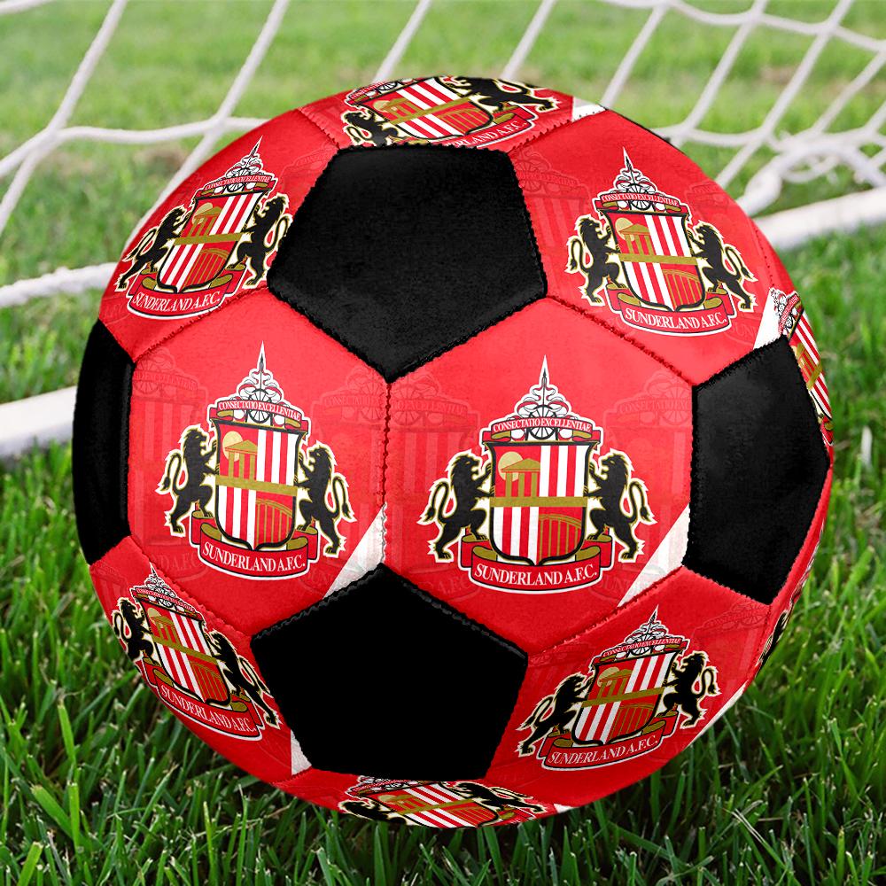 SIZE 5 Sunderland AFC Soccer Ball Colorful All Ages Machine Stitched PVC Competition Ready Durable High-Bounce