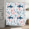 Decorative Shower Curtain Blue Pink Ocean Life Print Waterproof Bathroom Accessories 72 X 84 (183Cmx213Cm)