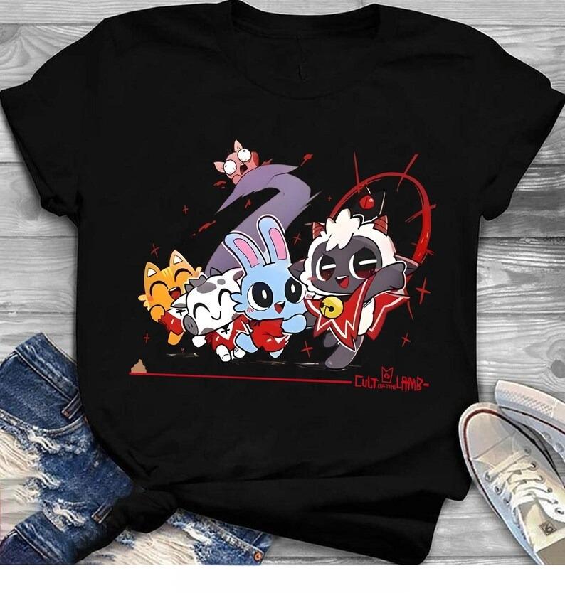 

Cult of the Lamb T-shirt Oversized Unisex personality Clothes Suitable for all seasons high quality Streetwear Trendy Cotton tee 5XL
