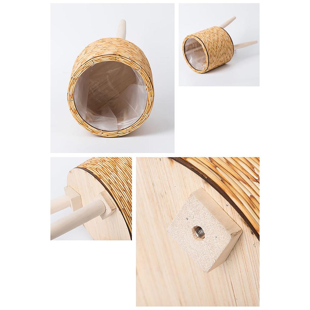 Supporto per piante in rattan intrecciato a mano, materiale ecologico giallo, robusto e durevole, design multilivello per uso interno ed esterno
