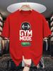 Gym Mode On Dumbbell Graphic Unisexs Crew Neck T Shirt Fitness Toggle Switch Print Short Sleeve Casual Cotton Daily Tops