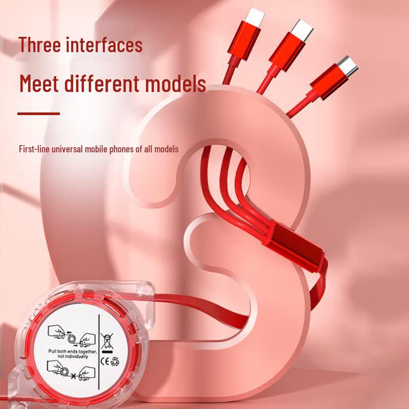 Yidian 3-in-1 Retractable Nylon Charging Cable