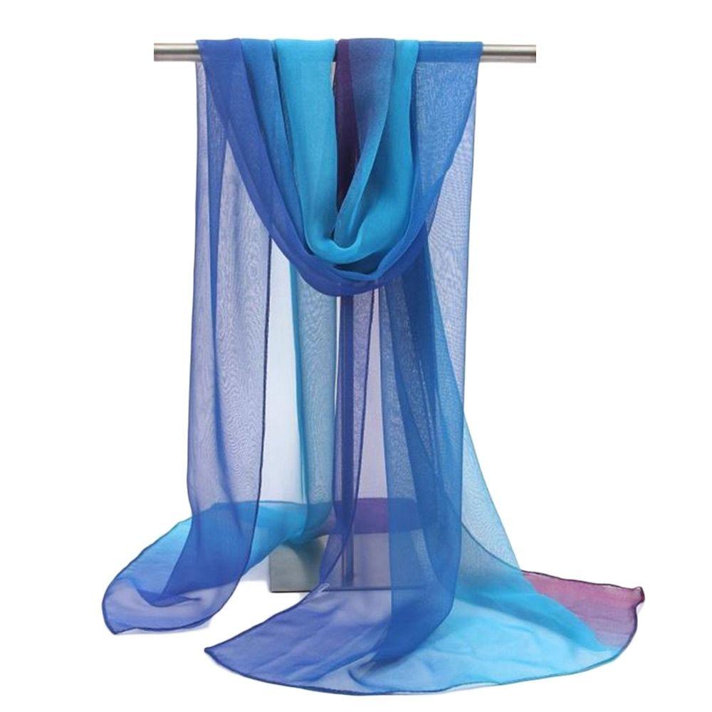 Sun Protection Shawls Gradient Solid Color Pashmina Summer Wrap Hijab  Women