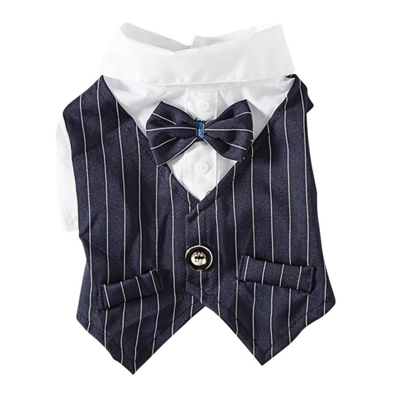 Dog Gentleman Wedding Suit Clothes Dog Suit Bow Tie Clothes Halloween Christmas Costume For Small Dogs Teddy Bulldog