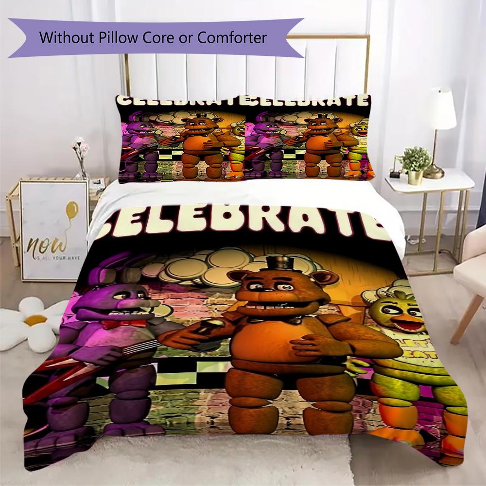 Celebrate Animatronic Friends Threepiece Set 1 Duvet Cover 2 Pillowcase Without Core Without Core Bedding Set Soft And Comfortable