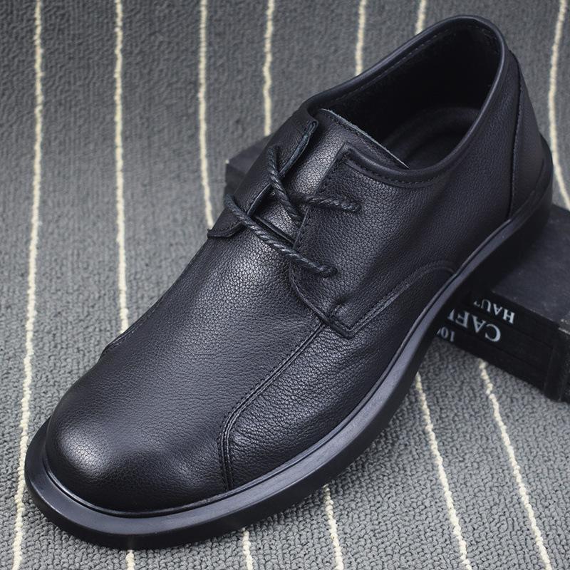 

Мужские туфли из натуральной кожи на шнуровке в деловом повседневном стиле - весна и осень, верхний слой коровьей кожи 37