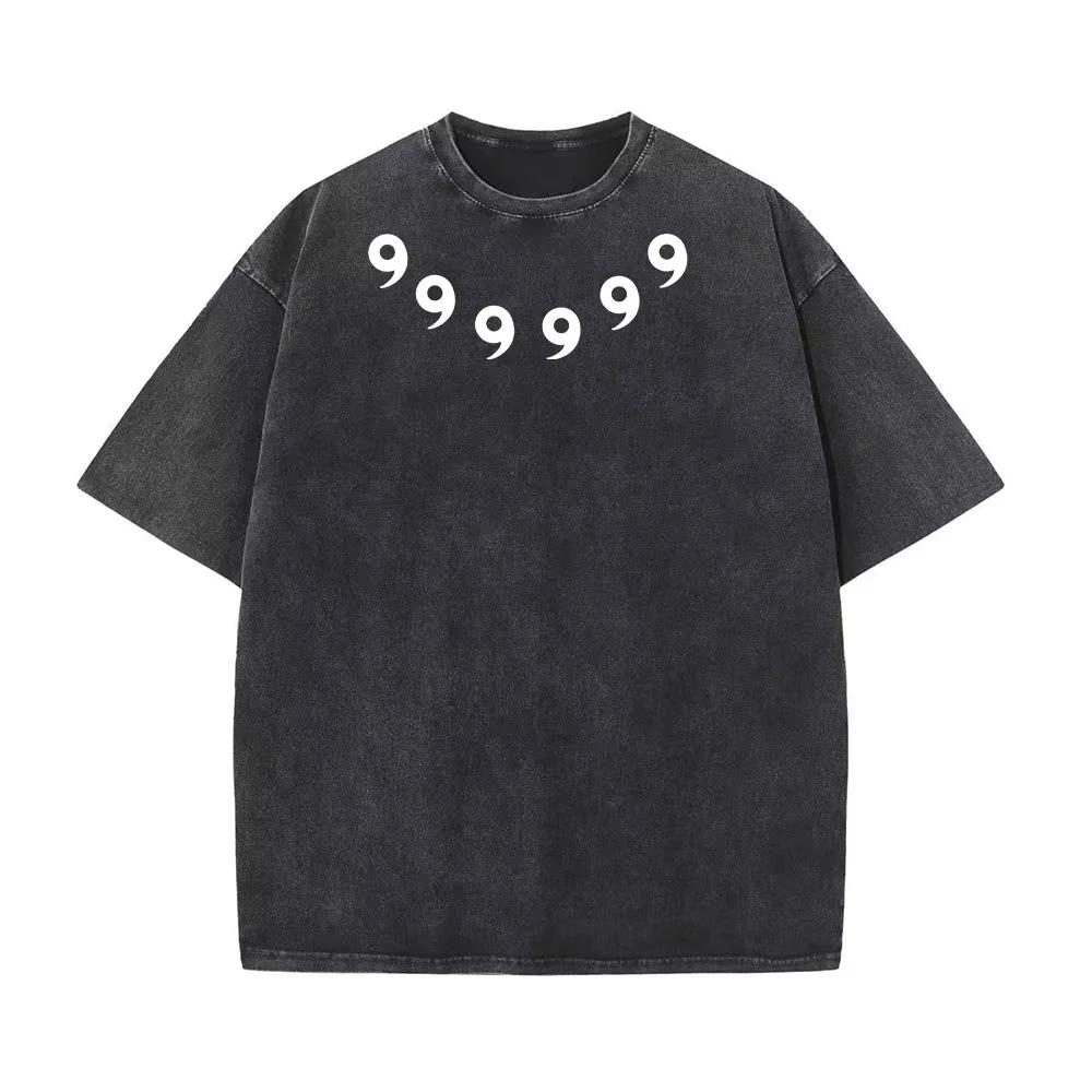 

Unisex Vintage Washed TShirt Hip Hop Streetwear Anime Print T Shirt Harajuku Cotton High Quality Summer Short Sleeve Tee M