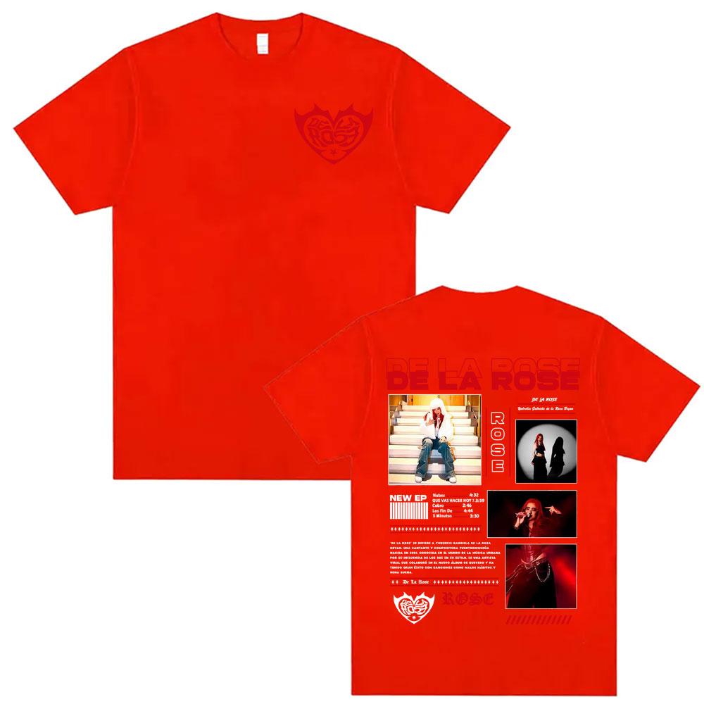 Singer De La Rose New Album 2026 Tour T Shirt Unisex Women Harajuku Hip Hop Aesthetic T-shirts Summer Tops Loose T-shirt Streetwear 4XL