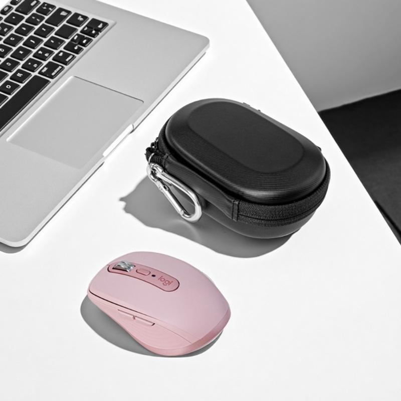 Durability Carrying Case For MX Anywhere3S Wireless Mouse Holder Box Featuring Soft Velvet Lining And Meshes Pocket