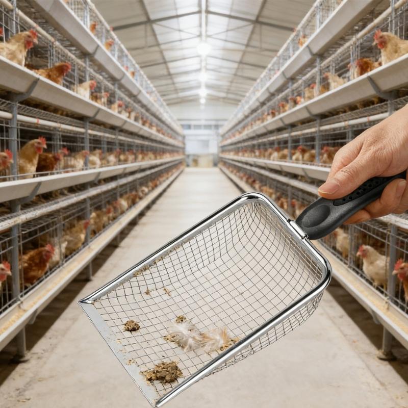 Heavy Duty Stainless Steel Chicken Manures Shovel for Easy Cleaning of Poultry Coops with Ergonomic Handle