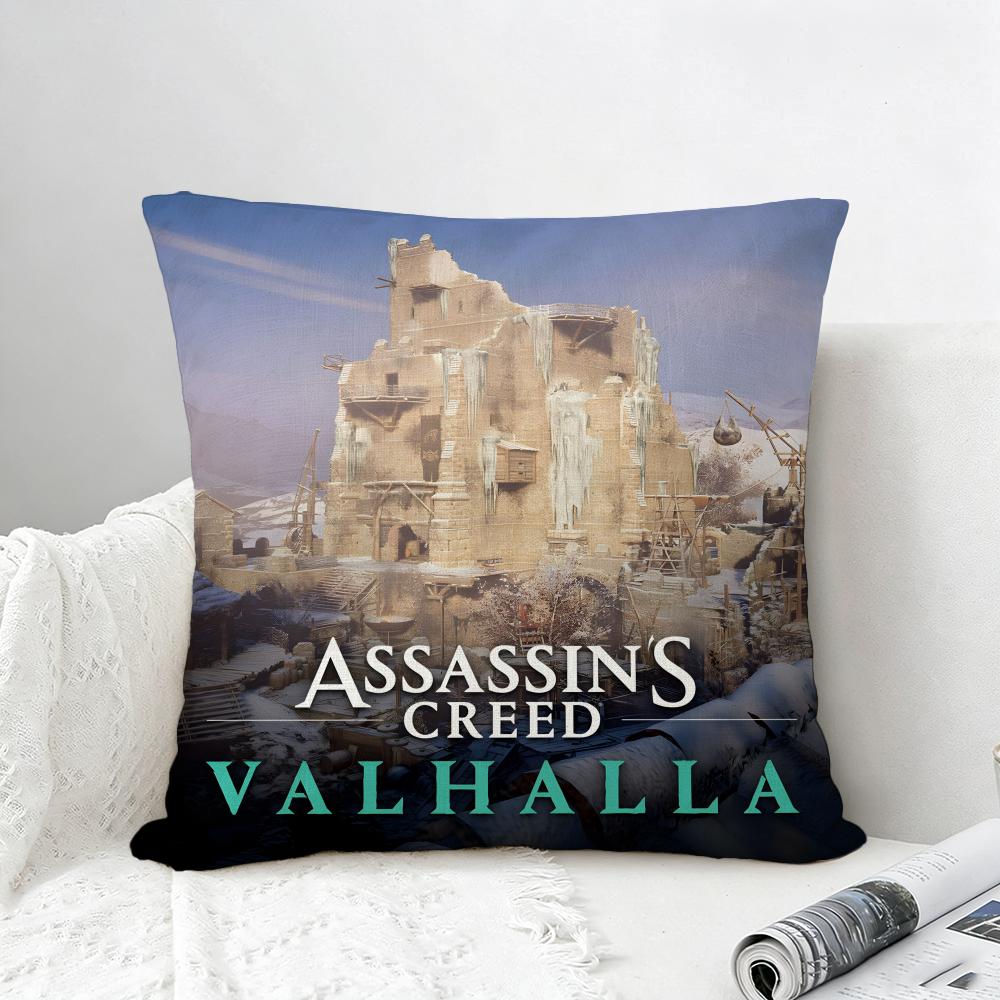 Game Assassins Creed Valhalla Cushion Cover Natural Linen Pillowcase Set AllinOne Decor for Sofa Bedroom Chair