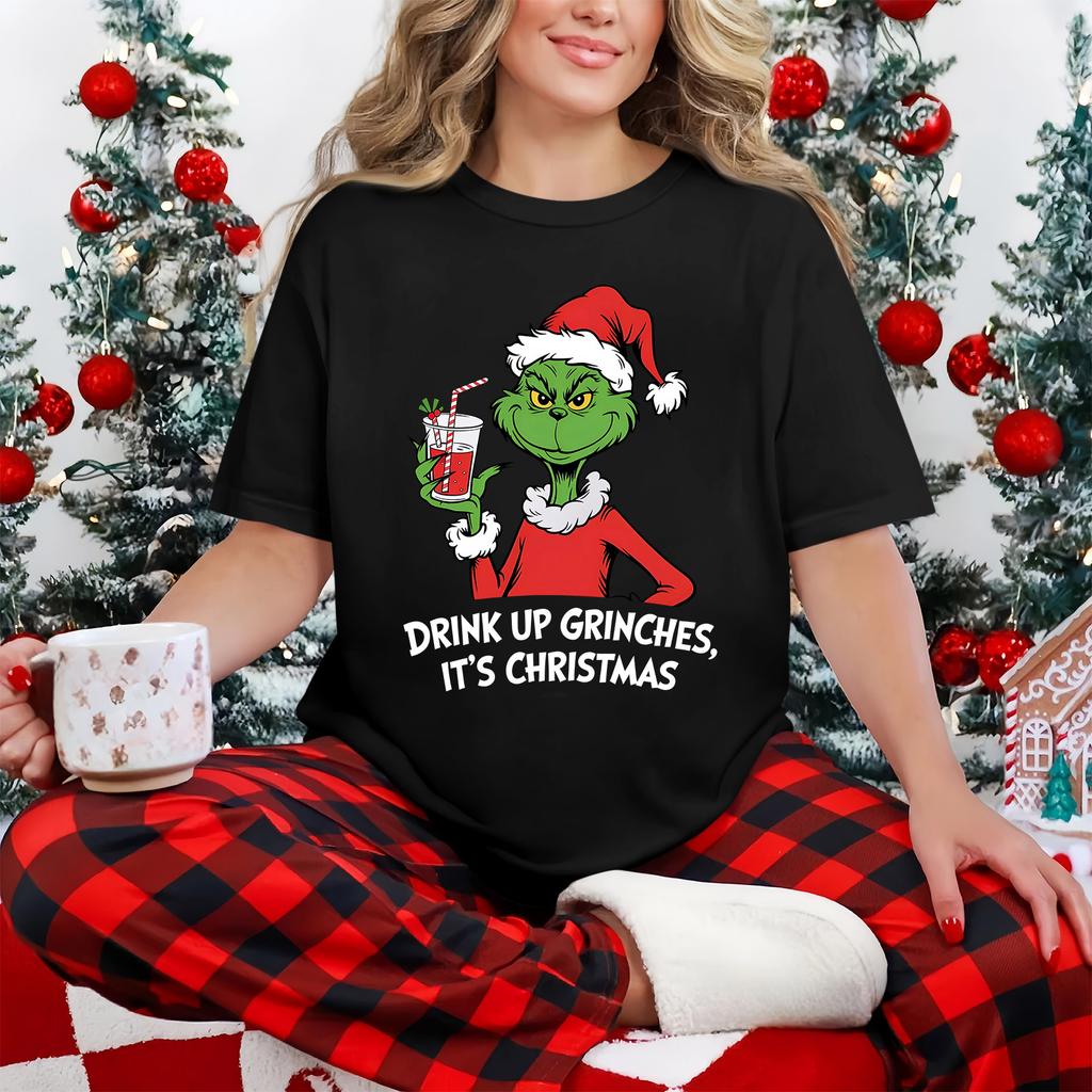 Women's Casual Printed T-Shirt Round Neck Pullover Short Sleeve Top