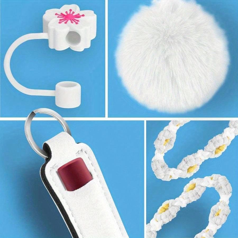 Becherzubehör 30 oz 40 oz Trommel mit Griff, einschließlich Wasserflaschen-Tragegurt, Kerzenhalter, Stiefel, Schlüsselanhänger, Strohhalm-Deckel