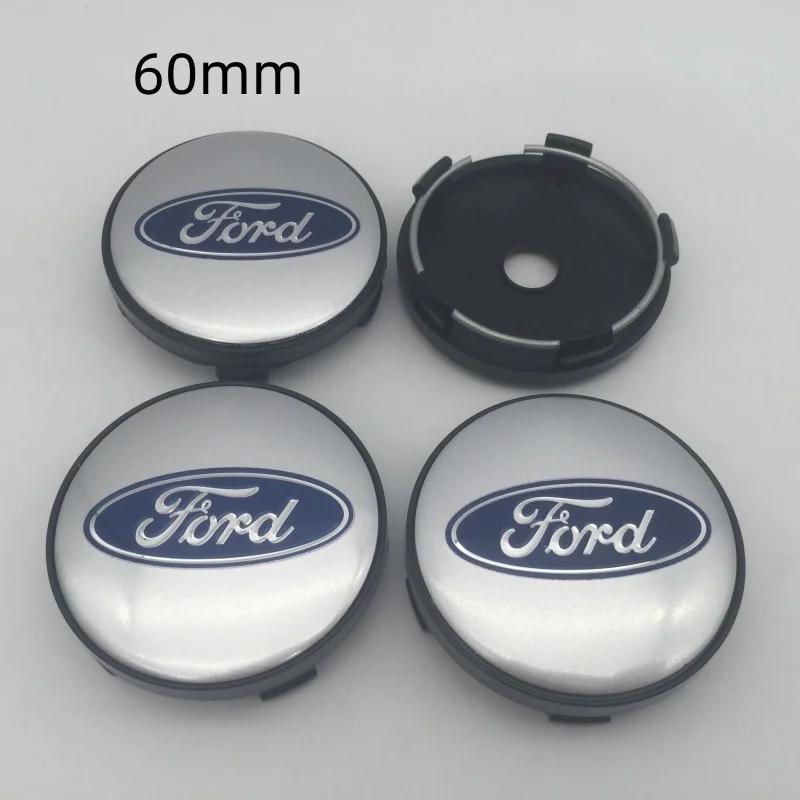 Autocollant Voiture Ford 4pcs 3D pour ford 56mm 60mm 68mm Emblème Voiture Cache-moyeu de roue Autocollant de cache Insigne styling auto Accesso