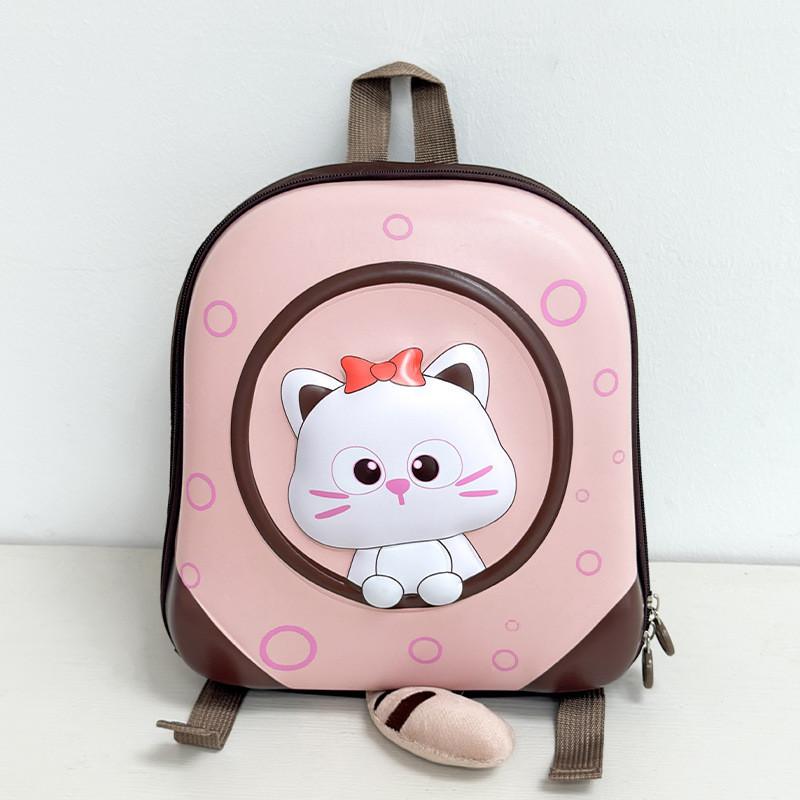 Toddler Girl Boy Backpack With Cartoon Cat Design And Durable Material For School