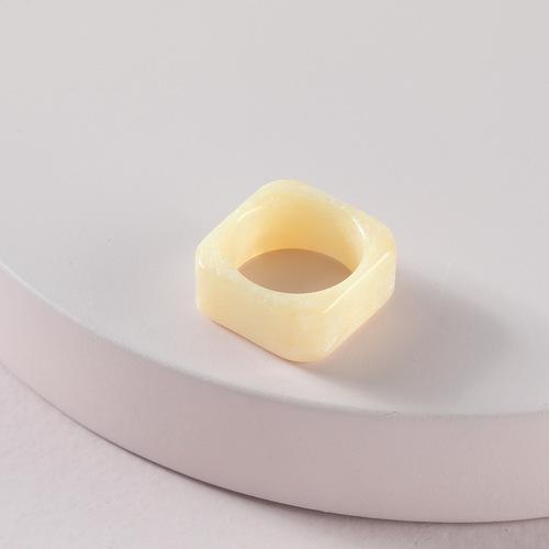 Candy Colored Resin Ring Transparent Geometric Ring Y2K Yabi Size Decorative Ring with Accessories