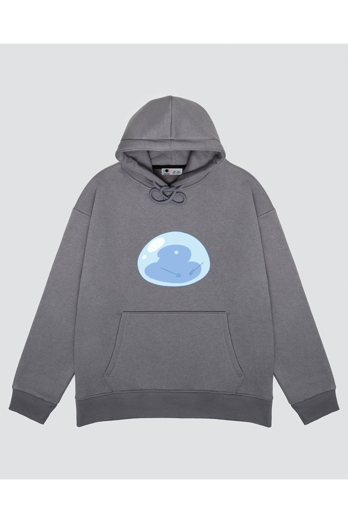 

Unisex Gri Kapşonlu Sweatshirt That Time I Got Reincarnated As A Slime