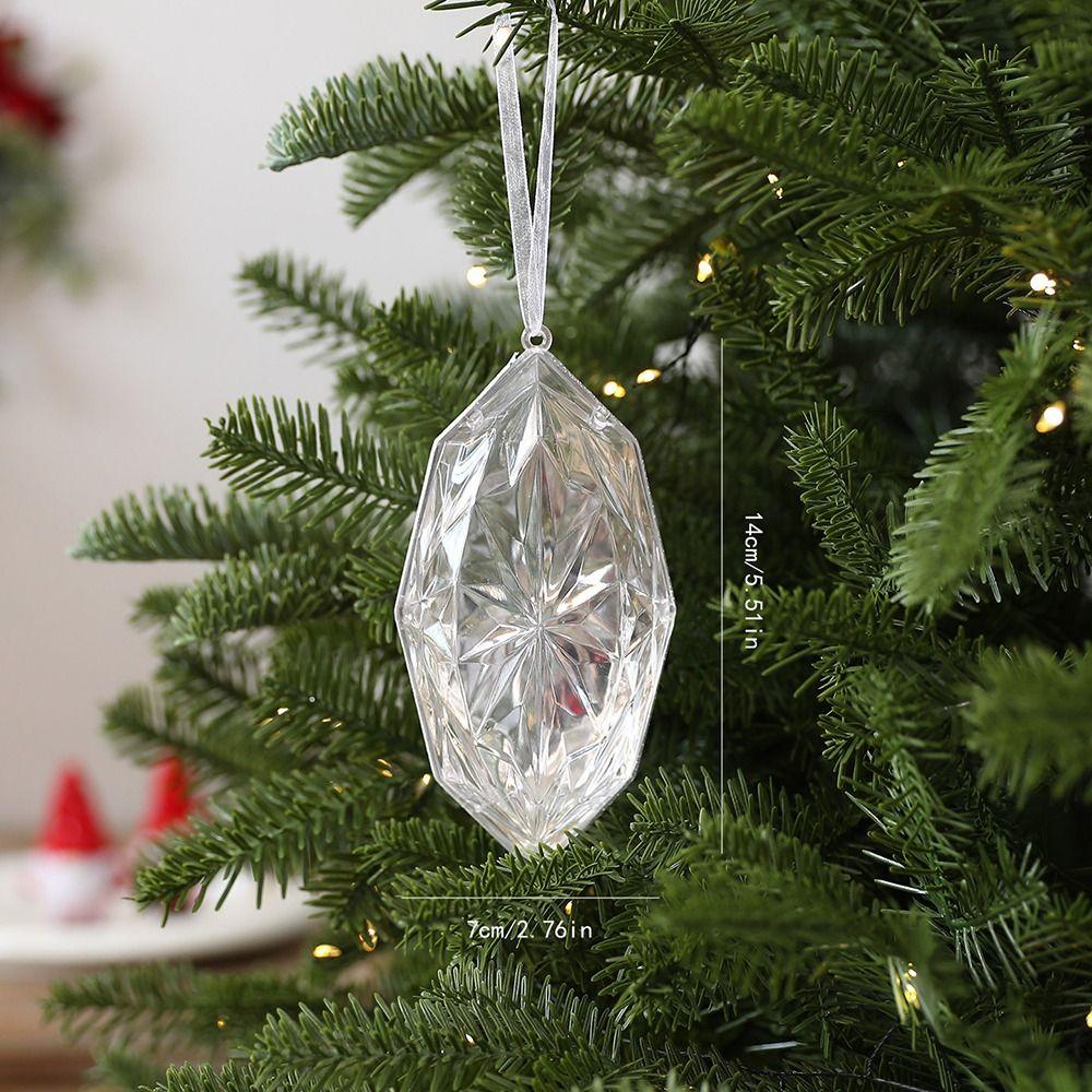 Transparent Crystal Ornament Faceted Faceted Tree Ornament  Christmas Tree Decor