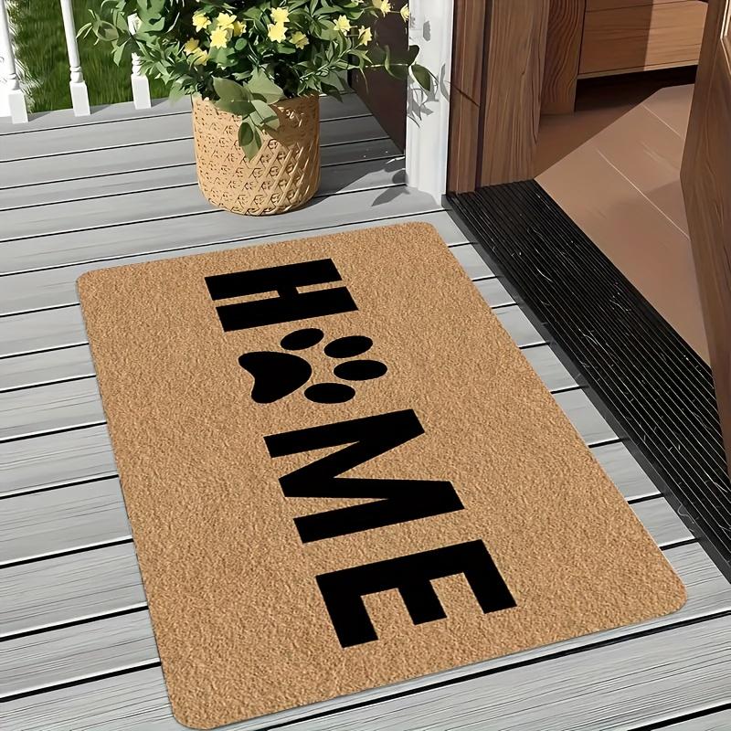 HOME black paw print Flannel-printed floor mats has a non-slip function is suitable for entrances bathroom welcome carpets