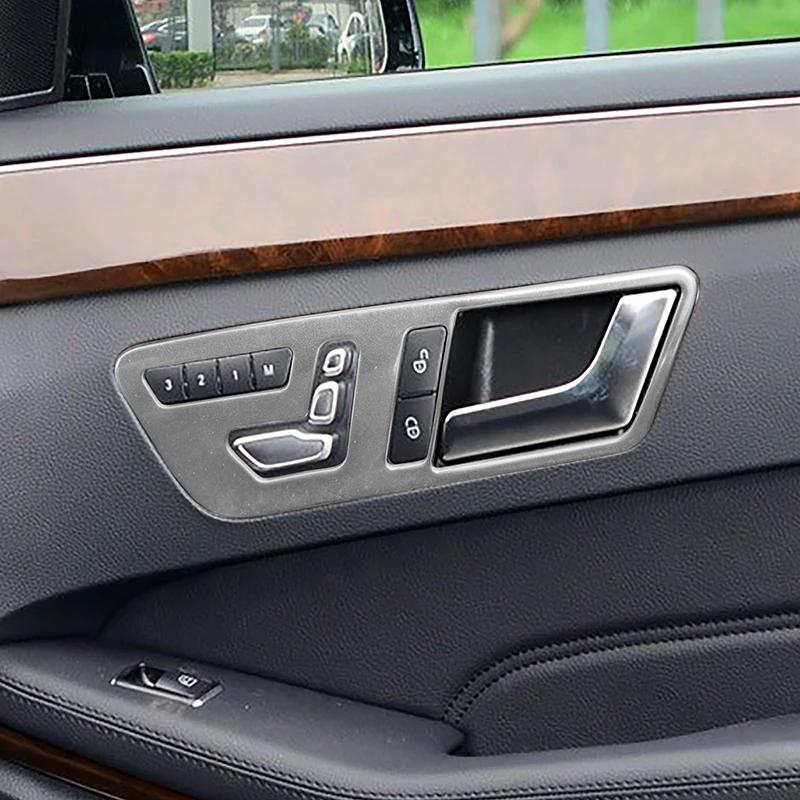 Car Inner Door Handle Bowl Panel Frame Trim For Mercedes Benz E Class W212 2009-15 Stainless Steel Interior Accessories Stickers