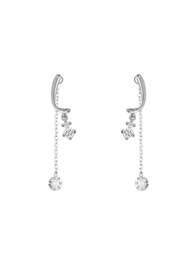 Elegante Ohrstecker aus 925er Sterlingsilber mit Wassertropfen-Quaste - Modische, von Korea inspirierte Stecker für Damen