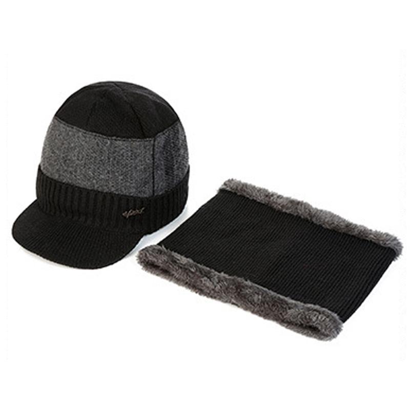 2/1PC Winter Hats Knit Cap Men And Women Velvet Hat Coral Fleece Scarf Outdoor Riding Hat Warm Plus Velvet Neck Protect Cap