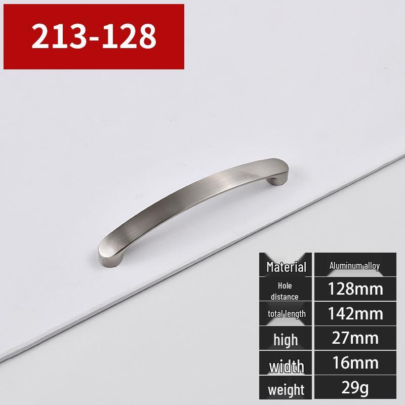 Modern Minimalist Brushed Die-Cast Aluminum Cabinet and Wardrobe Door Handle