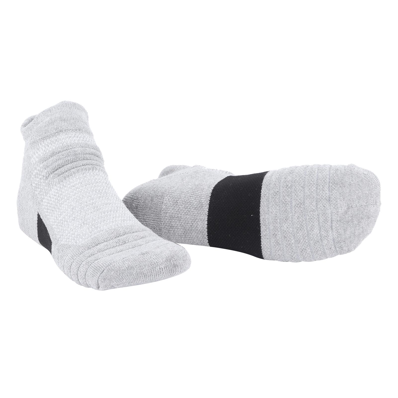 

Combed Cotton Sports Basketball Breathable Thickened Running Shock Absorption Socks(GreyBlack )