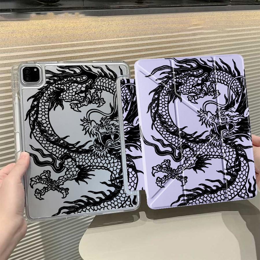 

Крута C-китайський Дракон Y-складний Тримач Чохол Кейс для Планшета Для iPad Air 4 5 M3 M2 1 2 M4 11дюймів Pro 2025 Pro 11-го 10-го 9-го 8-го 7-го iPad Pro 2018 11inch