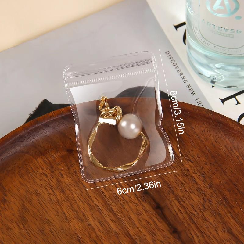 10Pcs Transparent PVC Jewelry Pouches Zip Storage Bag For Earring Necklace Jewelry Anti-Oxidation Display Packaging Bags