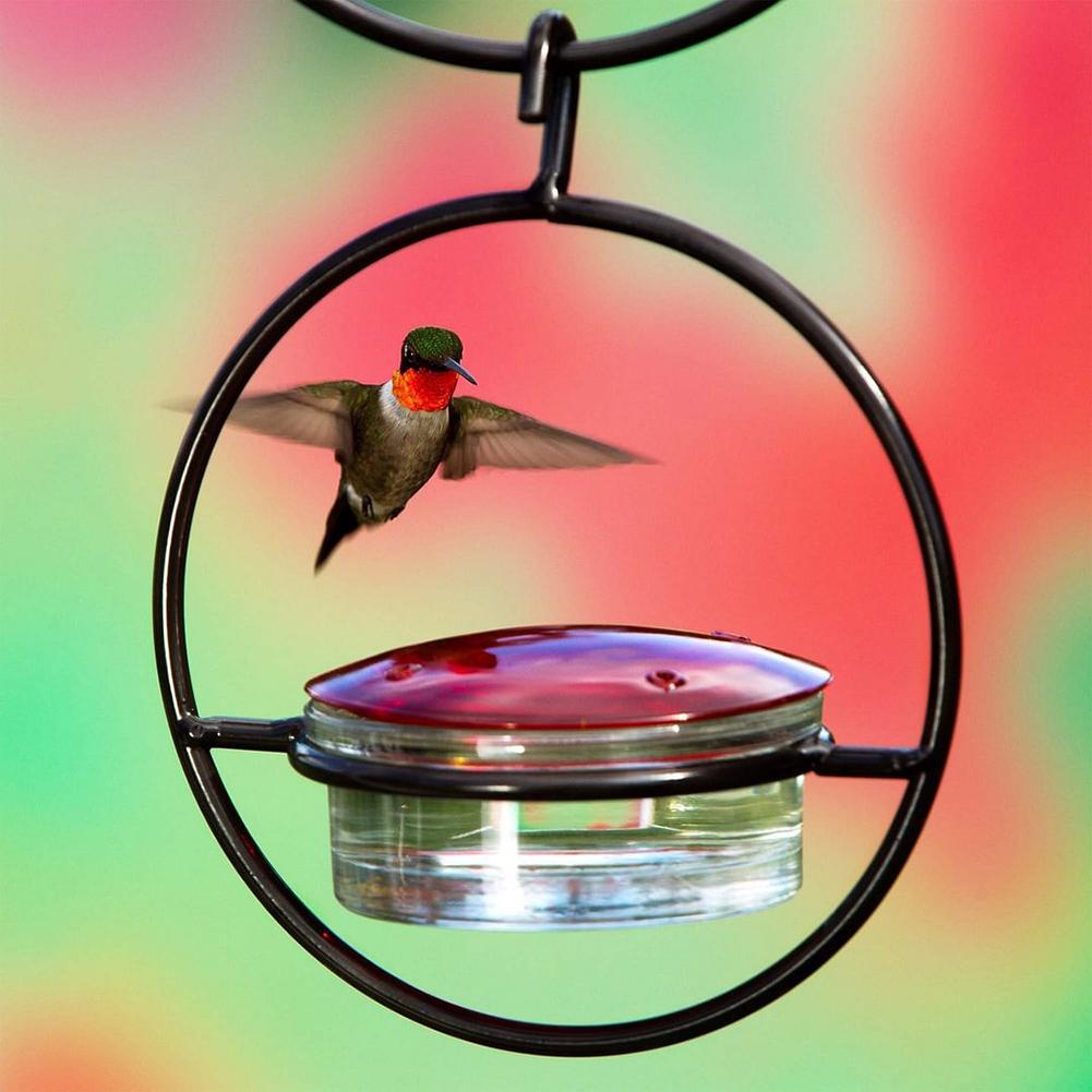1pcs Outdoor Hanging Hummingbird Feeder,Portable Metal Simple Birds Feeder,Bird Feeder Food Container For Garden Yard Decor