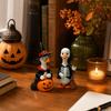 Halloween Resin Pumpkin Witch Skeleton Decorations - Set of 2 Party Supplies for Home Tabletop