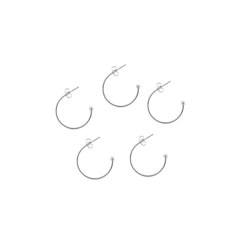 

6 pcs/lot 15-25mm Stainless Steel C-shaped Ear Hoops Small Round Earrings Ear Wires Connector for DIY Jewelry Making Supplies