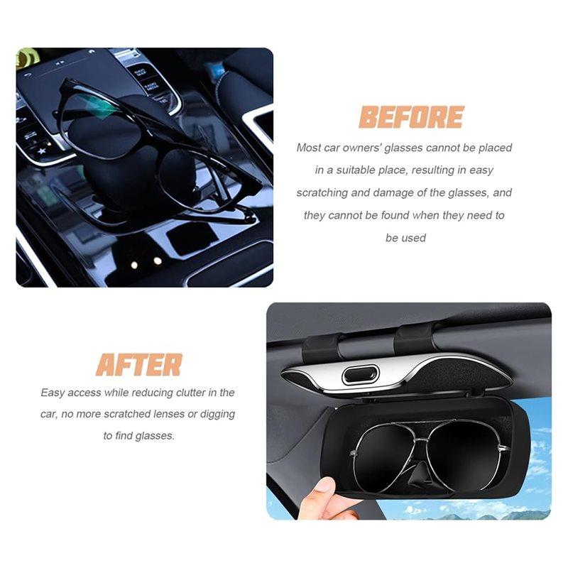 Interior Soft Glasses Hanger For Car Sunglasses Holder, Sun Visor,Protective Eyewear Eyeglass Storage Case For SUV Sedan Truck