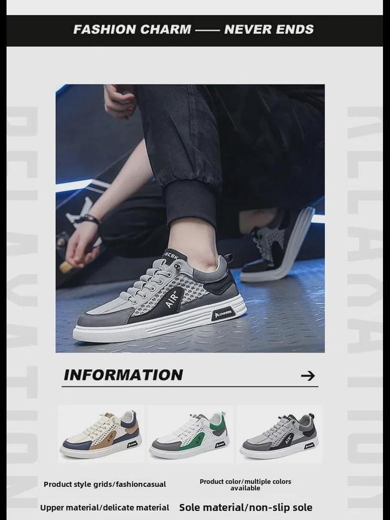 Adidași de vară cu plasă pentru bărbați 2024: Pantofi sport casual respirabili, versatili, ușori, la modă