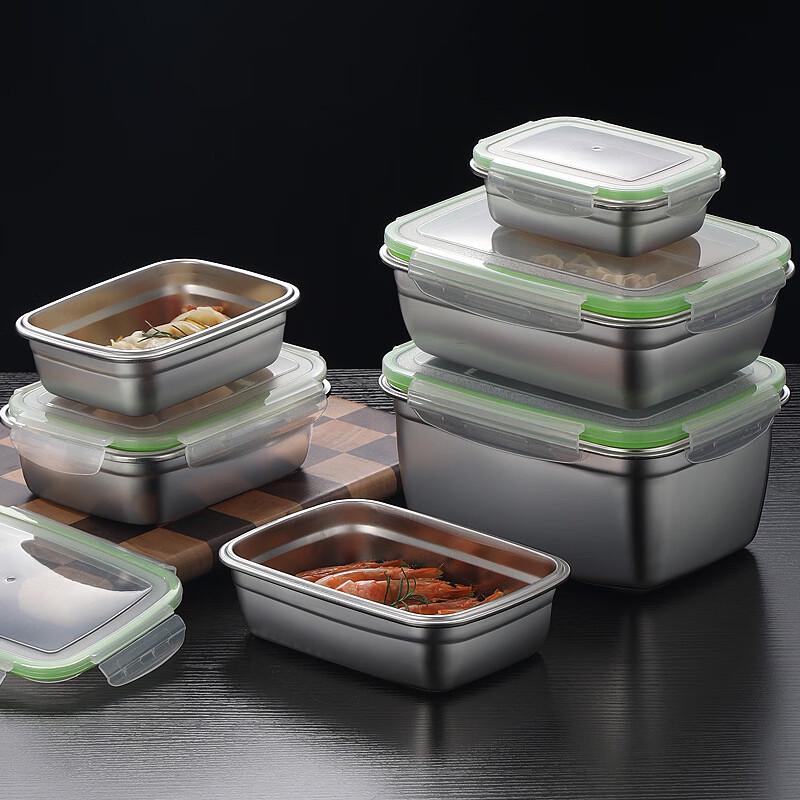 GOWKE 304 Stainless Steel Microwaveable Food Storage Container Set