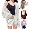 Summer Sun Coat Open Stitch Cardigan Loose Solid Knitted Long Sleeves Office AC Warm Shawl Outdoor
