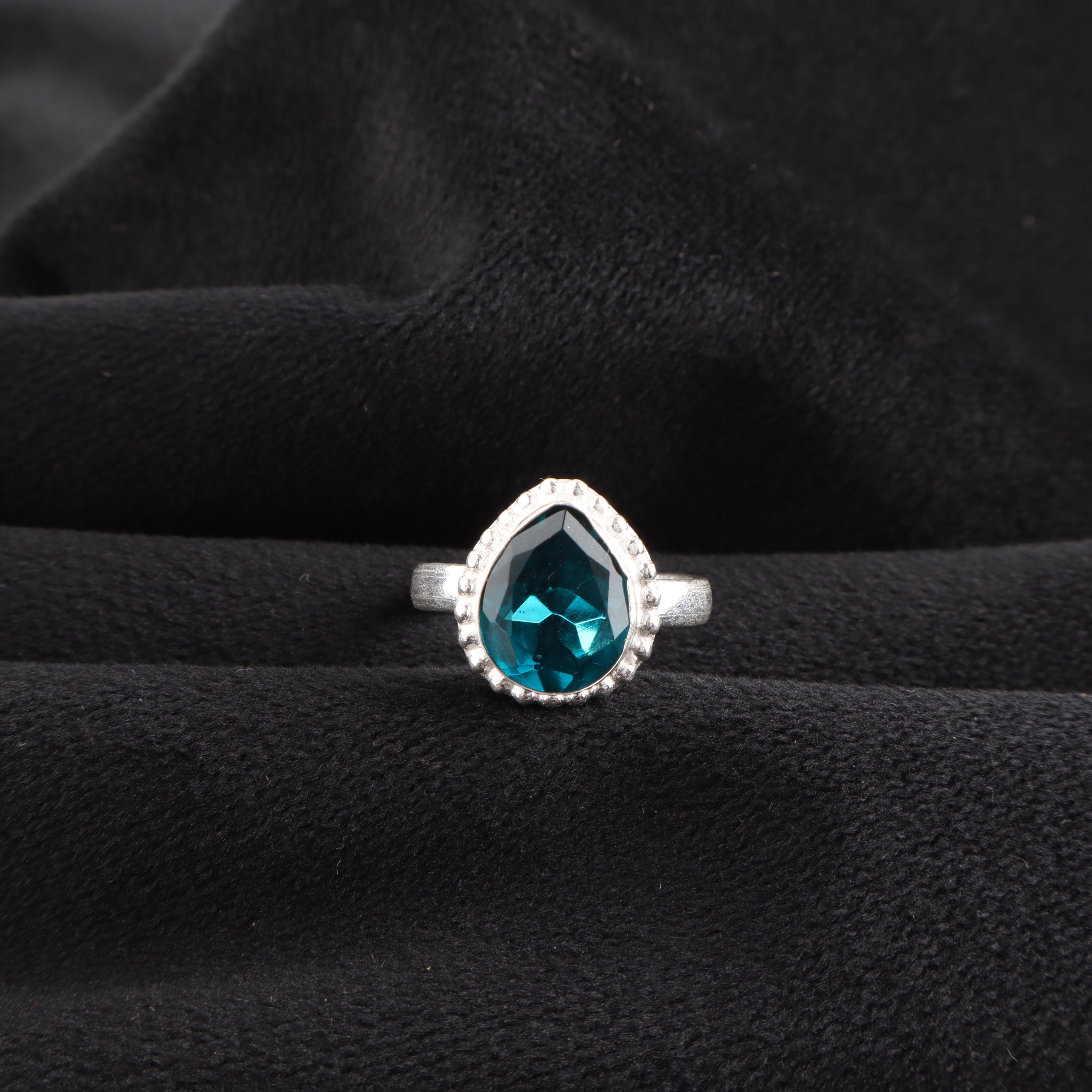 

Blue Apatite Gemstone 925 Sterling Silver Handcrafted Women Jewelry Partywear Ring For Women RR-77-5 12