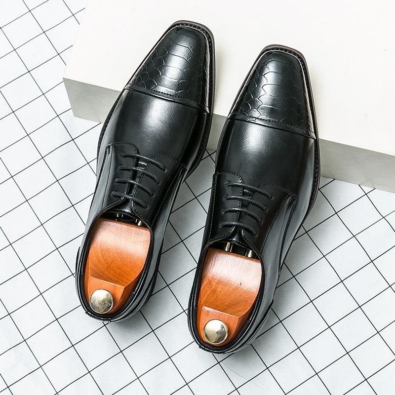Cheap large size new leather shoes business dress shoes British style wedding shoes 38