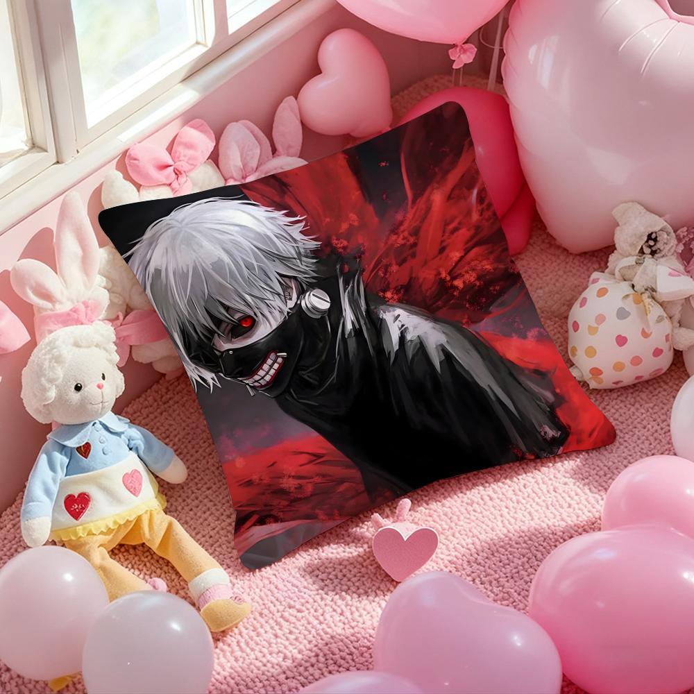 Tokyo G-Ghoul K-Kaneki Ken Cushion Cover Pattern Printed Pillowcase for Living Room Sofa Cushion Cover & Bedroom Decor