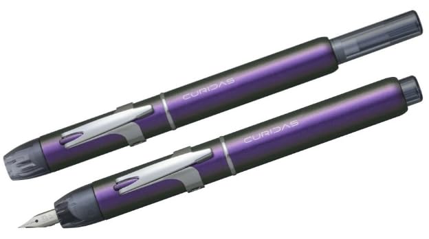 Platinum Curidas Stones Fountain Limited Edition of Fine PKN-9000 Knock-Style Pen, 1,000 (Iolite Violet, Nib)