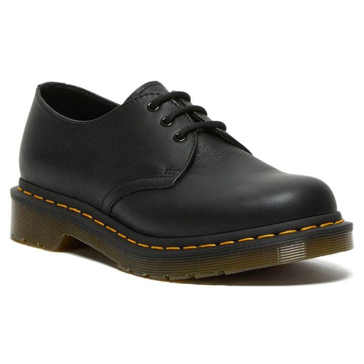 Dr. Martens 1461 Virginia Leder Klassische Lässige Flache Schuhe Damenschuhe Schwarz 24256001