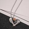 Valentine Day Necklace 3D Rose Heart Pendant Adjustable Length Necklace Clavicle Necklace Cubic Zircon Inlaid Charm Necklace