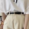 Pu Minimalist Classy Leather Waist Belt With Gold Buckle For Women In Colors Elegant
