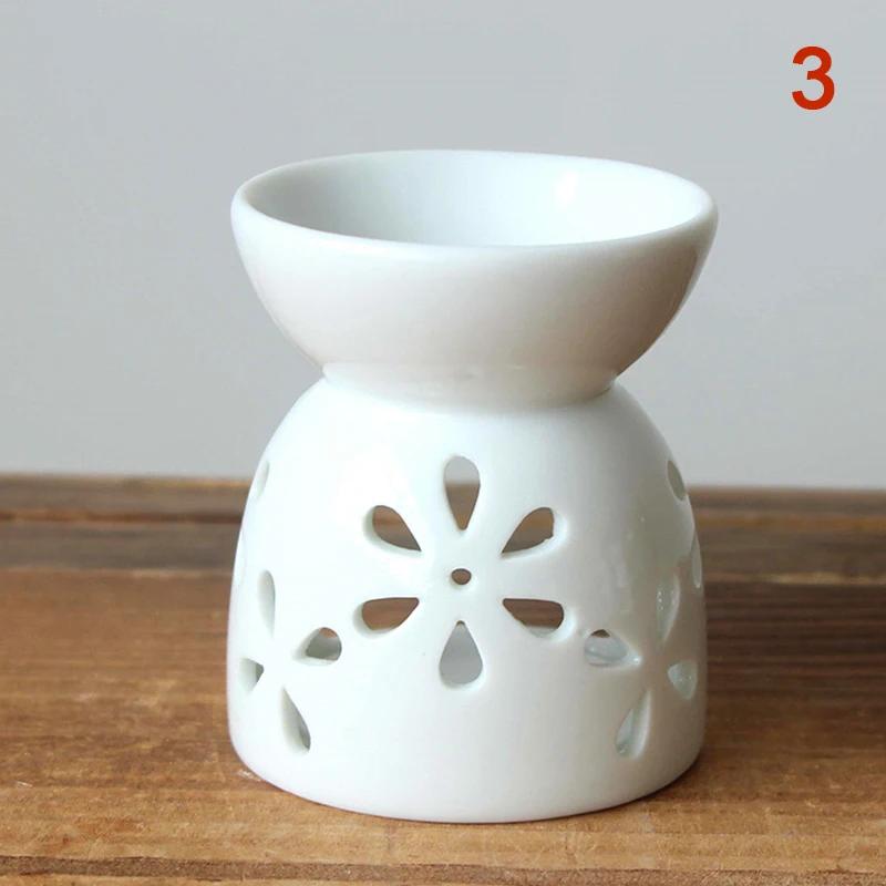 Aroma Burner Ceramic Crafts Handmade Hollow Flower Pattern Essential Oil Burner Candle Lamp Many Style Home Office Crafts Decor