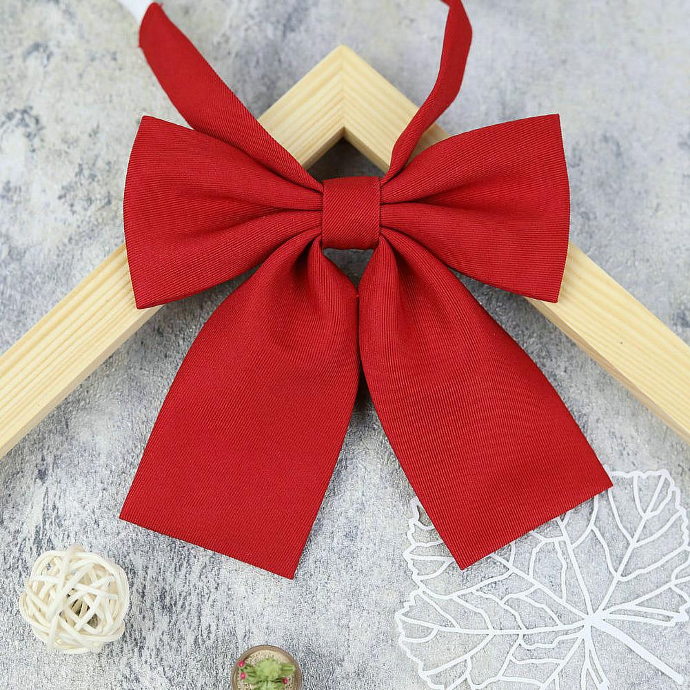 Solid Satin Square Corner Bow Tie Classic College Style Elegant Accessories For Girls Students Daily School JK Uniform Wear