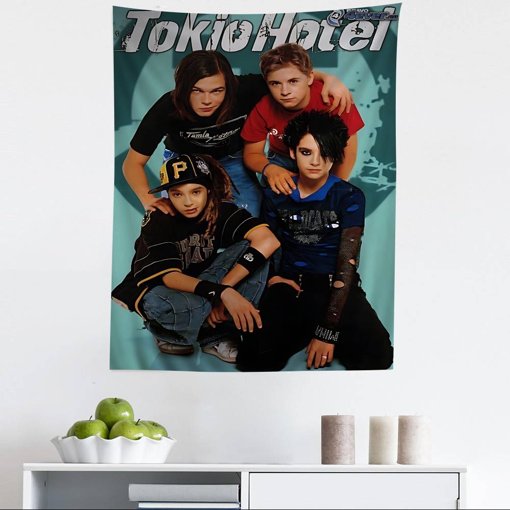 Pop Rock Band TTokio HHotel Chart Tapestry For Living Room Home Dorm Decor Art Home Decor