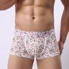 Men's Cotton Underwear Retro Floral Men's Comfortable and Breathable Low Waist Flat Angle Underwear