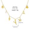 Boho A-Z Initial Letter Pendant Necklace Gold Color Beach Shell Starfish Pearl Necklace Women's Charm Jewelry Party Gift